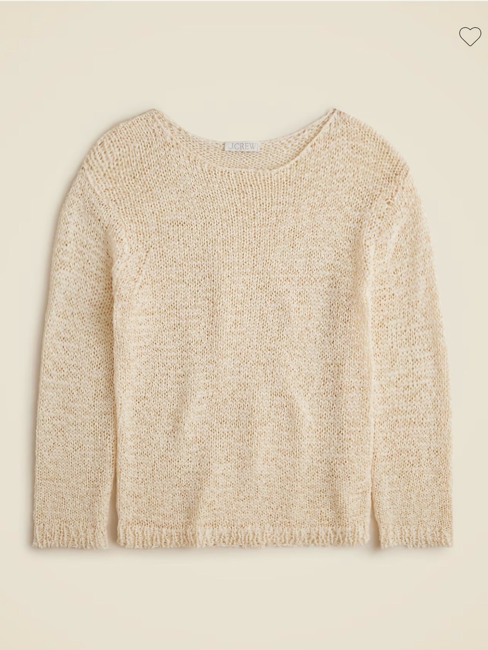 J. Crew Montauk Relaxed Sweater in Cream Size Large NWT